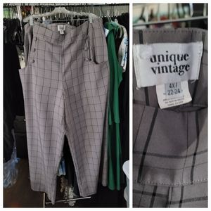Unique Vintage 4x grey plaid pants